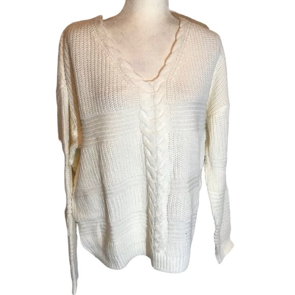 Derek Heart Lace Up Mix Stitch Sweater. New With Tickets. Size 3X - Picture 1 of 6